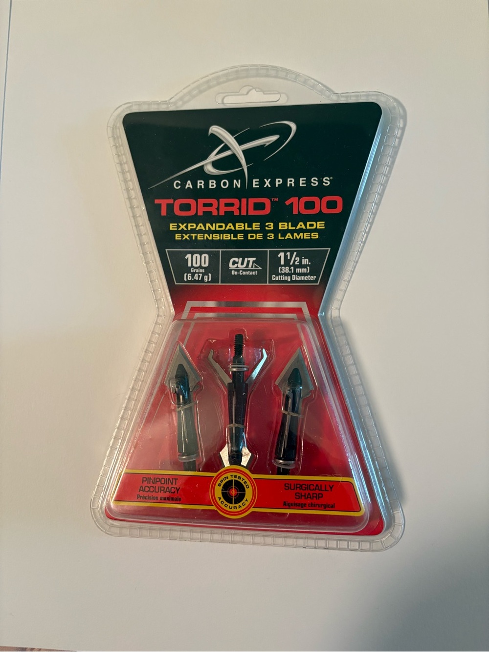 Carbon Express Torrid 100 Expandable 3-Blade Broadheads - Black & Red